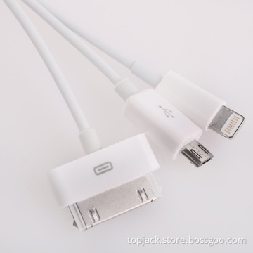 Original 4-in-1 USB to for iPhone 5 / 4 / 4s / Samsung / HTC Charging Cable W/ AC Charger